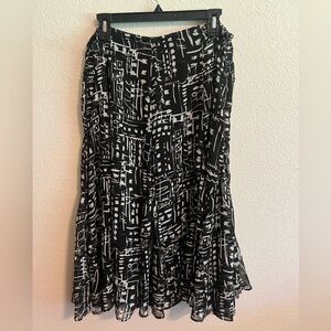 Chico's Black and White Print Skirt Size 2
